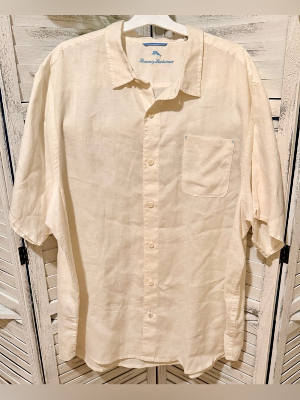 SUMMER READY TOMMY BAHAMA BIG & TALL 100% LINEN SS BUTTON FRONT SHIRT SZ 3XL